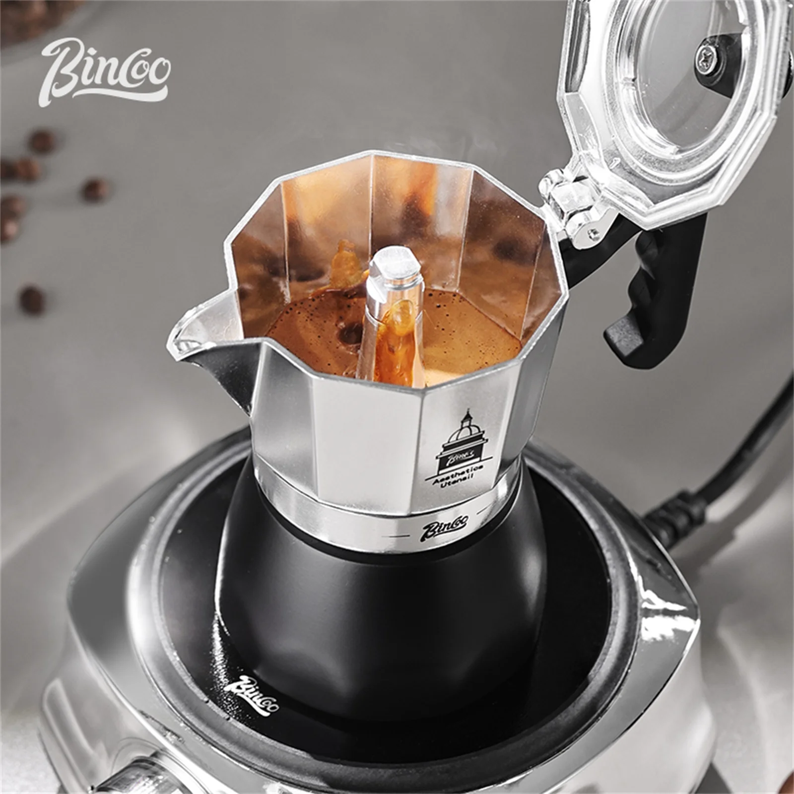 BINCOO Double Valve Moka Pot，E - Coffee Equipment Accessories review and price