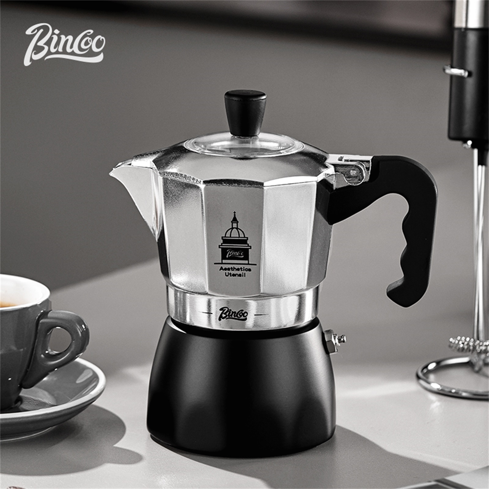 BINCOO Double Valve Moka Pot，E - Coffee Equipment Accessories review and price